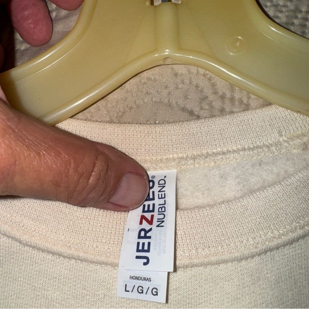 Jerzees Cream Sweatshirt with Embroidery - Picture 6 of 8